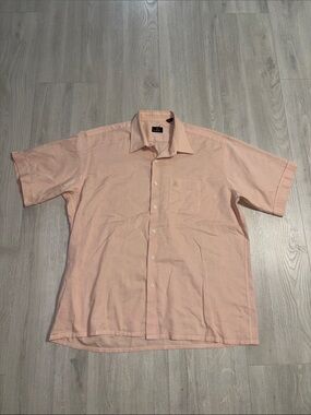 🔥BUNDLESALE Men's XL Countess Mara LuxuryShort-Sleeve Button-Down Shirt in Peach
